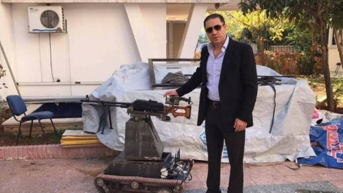 Сирийский робот с пулеметом ПКМ